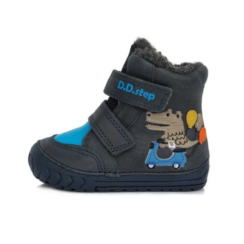 DDstep 029 - zimné kožené topánky - royal blue