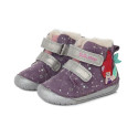 DDstep 070 Barefoot - zimné kožené topánky -violet