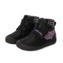DDstep 073 Barefoot - zimné kožené topánky fluorescenčné - black