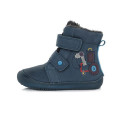 DDstep 063 Barefoot - zimné kožené topánky - royal blue