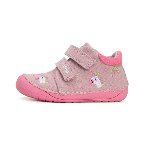 DDstep 070 Barefoot - plátené topánky - Pink