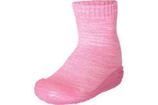 Štrikované papučko-ponožky s gumenou podošvou - bledoružové