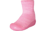 Štrikované papučko-ponožky s gumenou podošvou - bledoružové