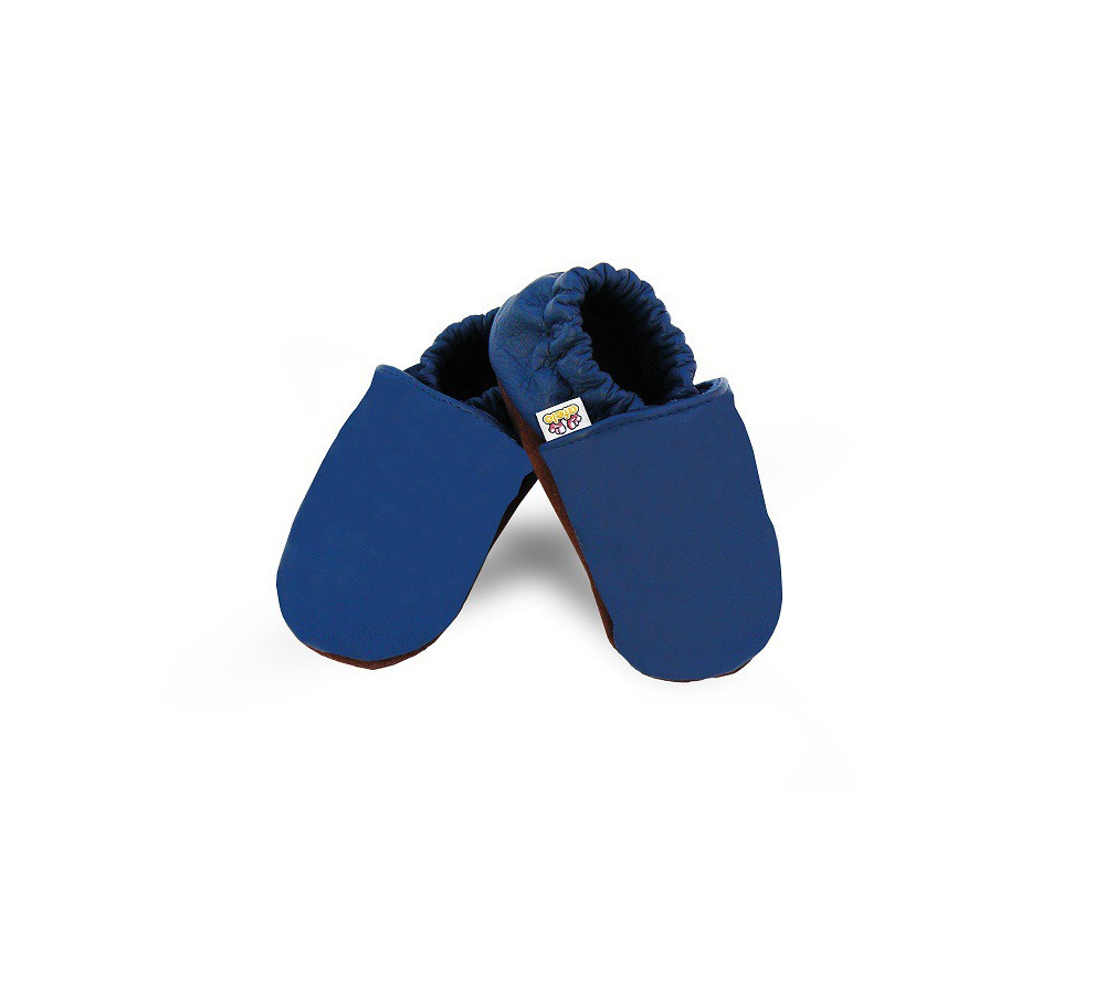 Kožené capačky Afelo - modré - jednofarebné