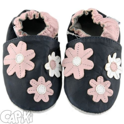 Kožené capačky Capiki - tmavé sedmokrásky