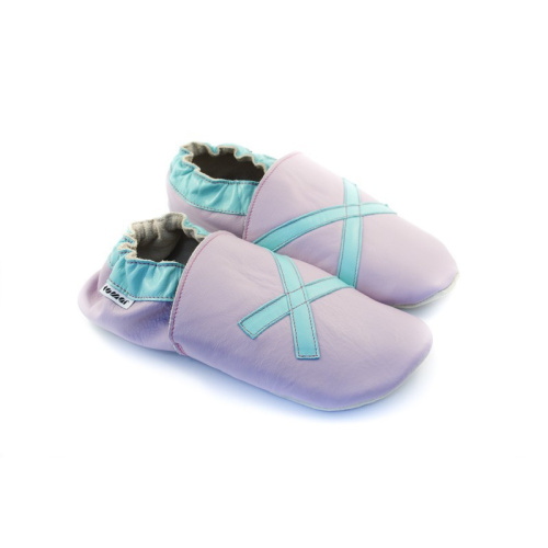 Kožené capačky Tomar fialové s krížikom