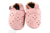 Capiki - Kožené capačky - ružové dierkované