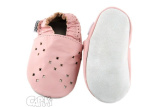 Capiki - Kožené capačky - ružové dierkované