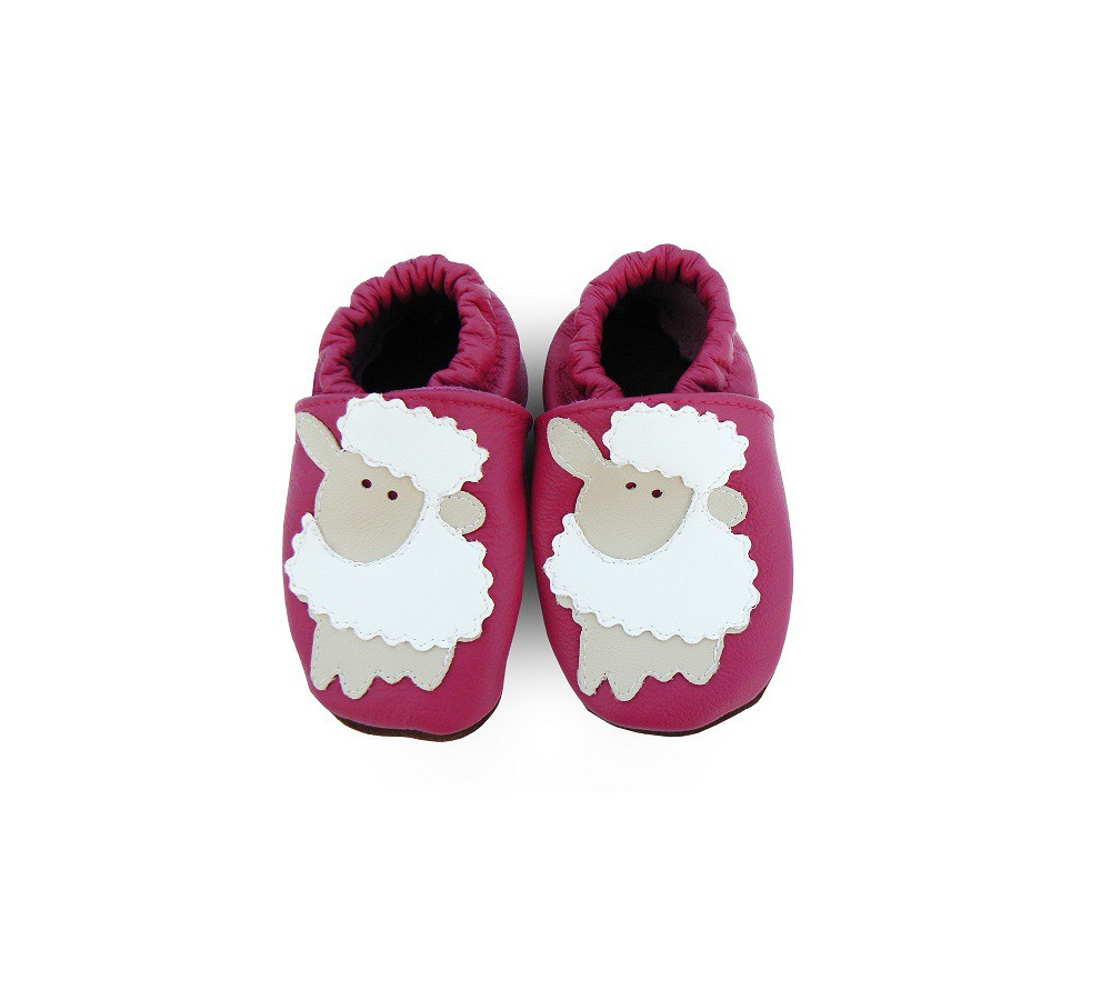 Kožené capačky Afelo - ružové ovečky