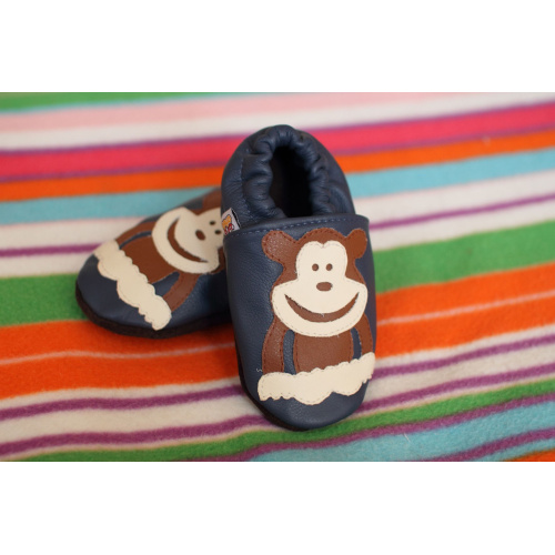 Kožené capačky Afelo - modré opice