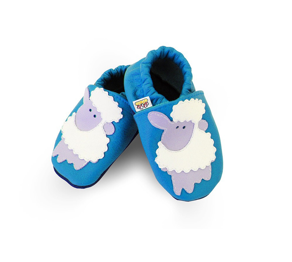 Kožené capačky Afelo - modré ovečky