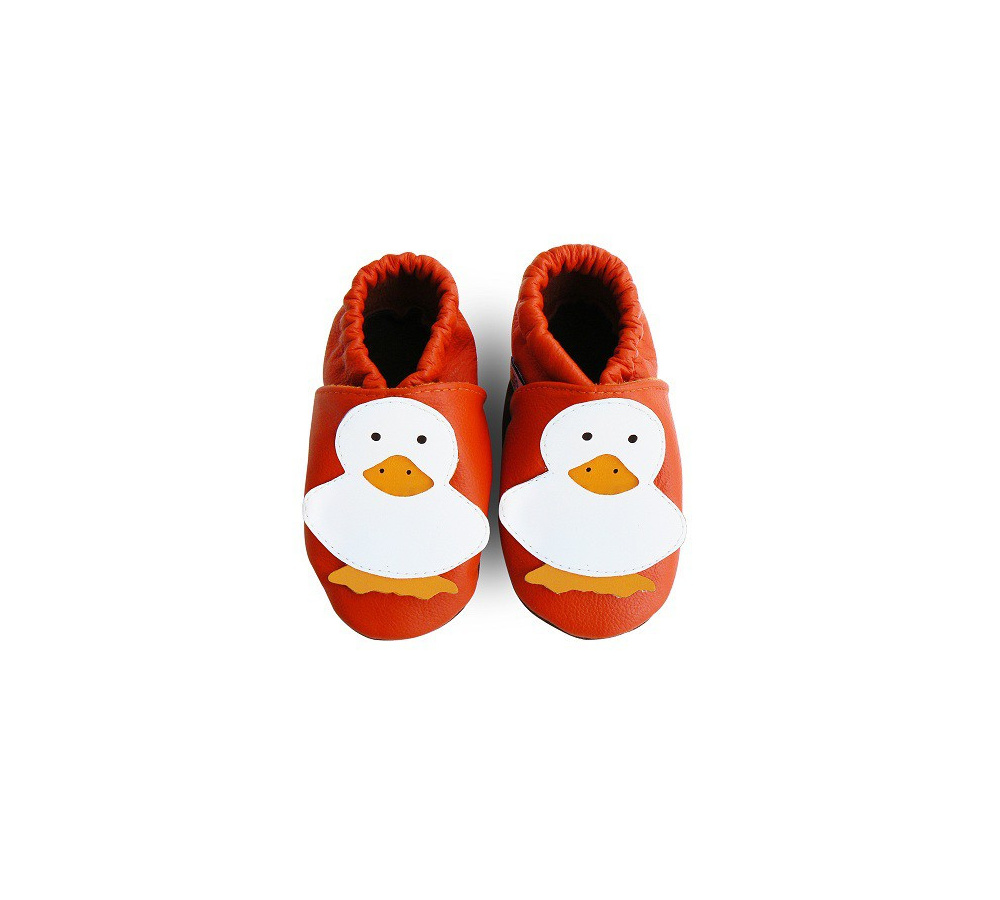 Kožené capačky Afelo - oranžové kačičky