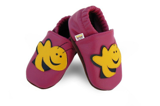 Kožené capačky Afelo - ružové včely