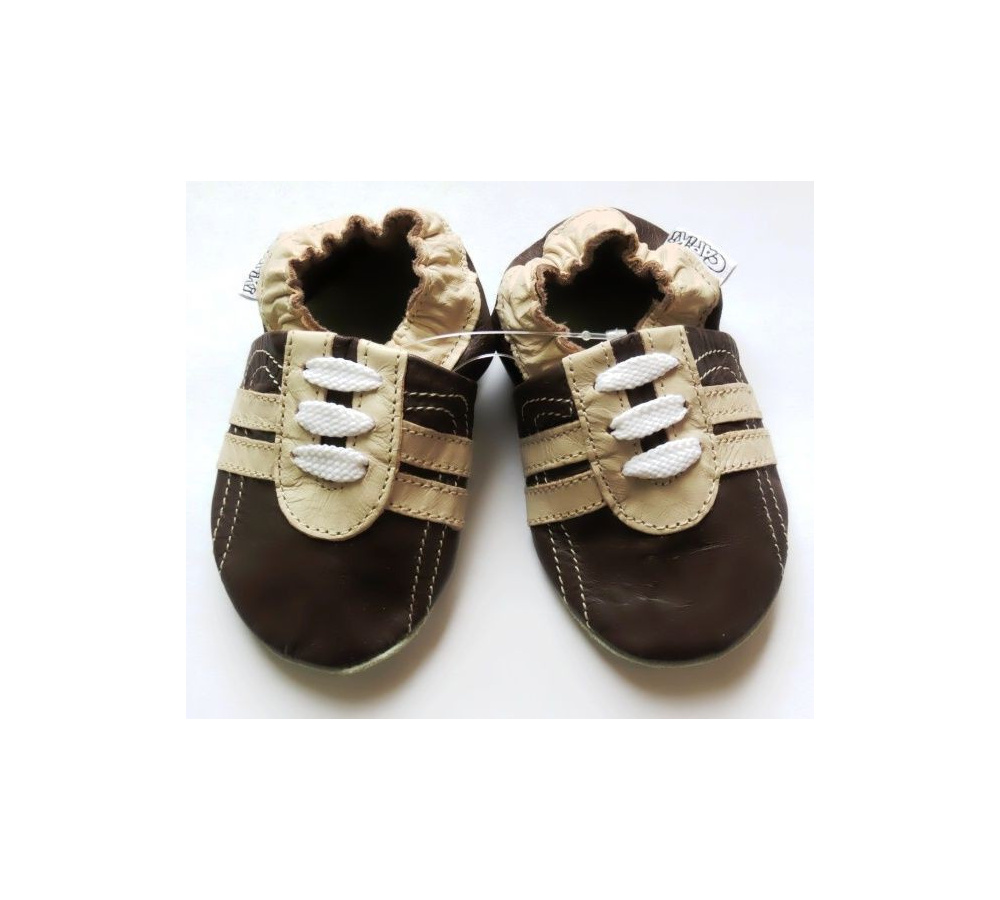 Kožené capačky Capiki - hnedé tenisky