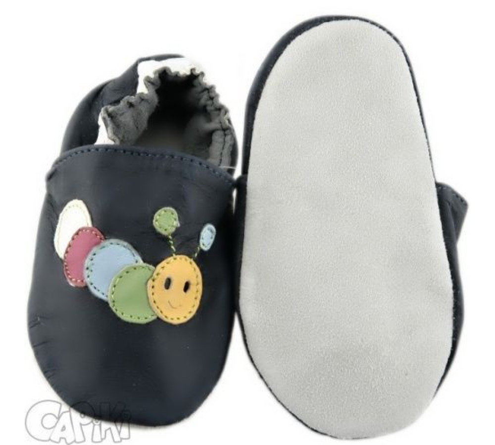 Capiki - Kožené capačky - húsenička