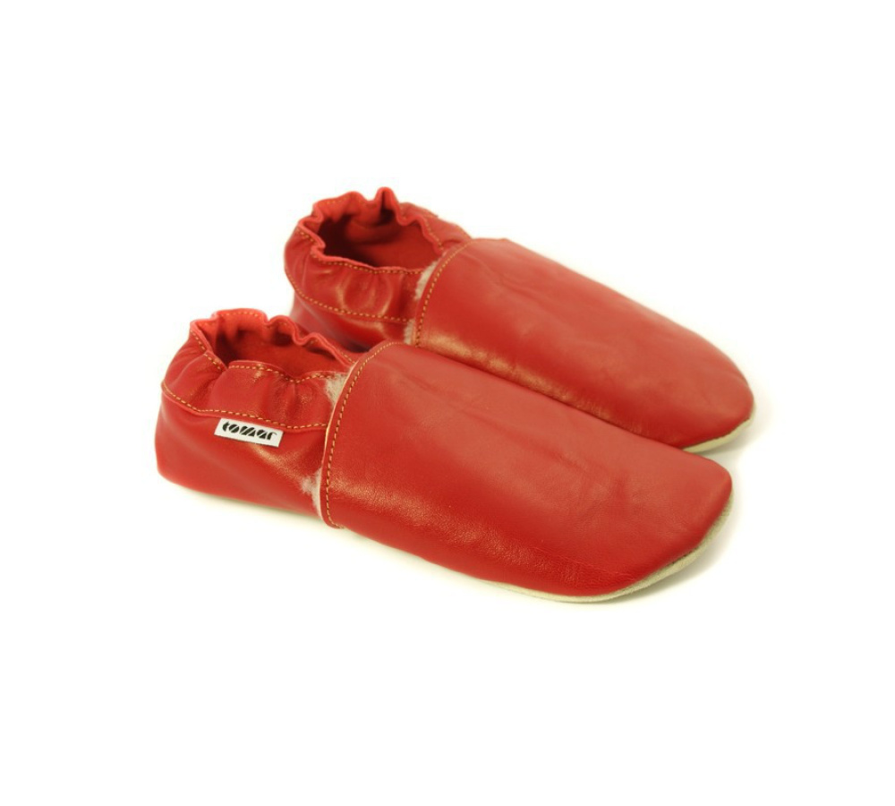Kožené capačky Tomar červené