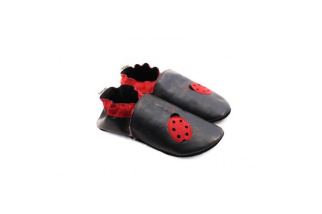 Kožené capačky Tomar čierne lienky