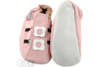 Kožené capačky Capiki - ružové sandálky