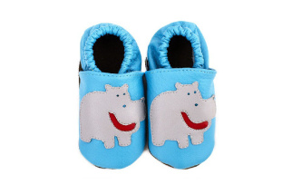 Kožené capačky Afelo - modré hrochy