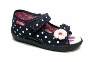 Papuče - Sandálky Renbut - granát bodky