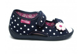 Papuče - Sandálky Renbut - granát bodky