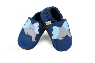 Kožené capačky Afelo - modré - slon