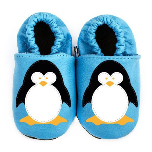 Kožené capačky Afelo - tučniak svetlomodrý