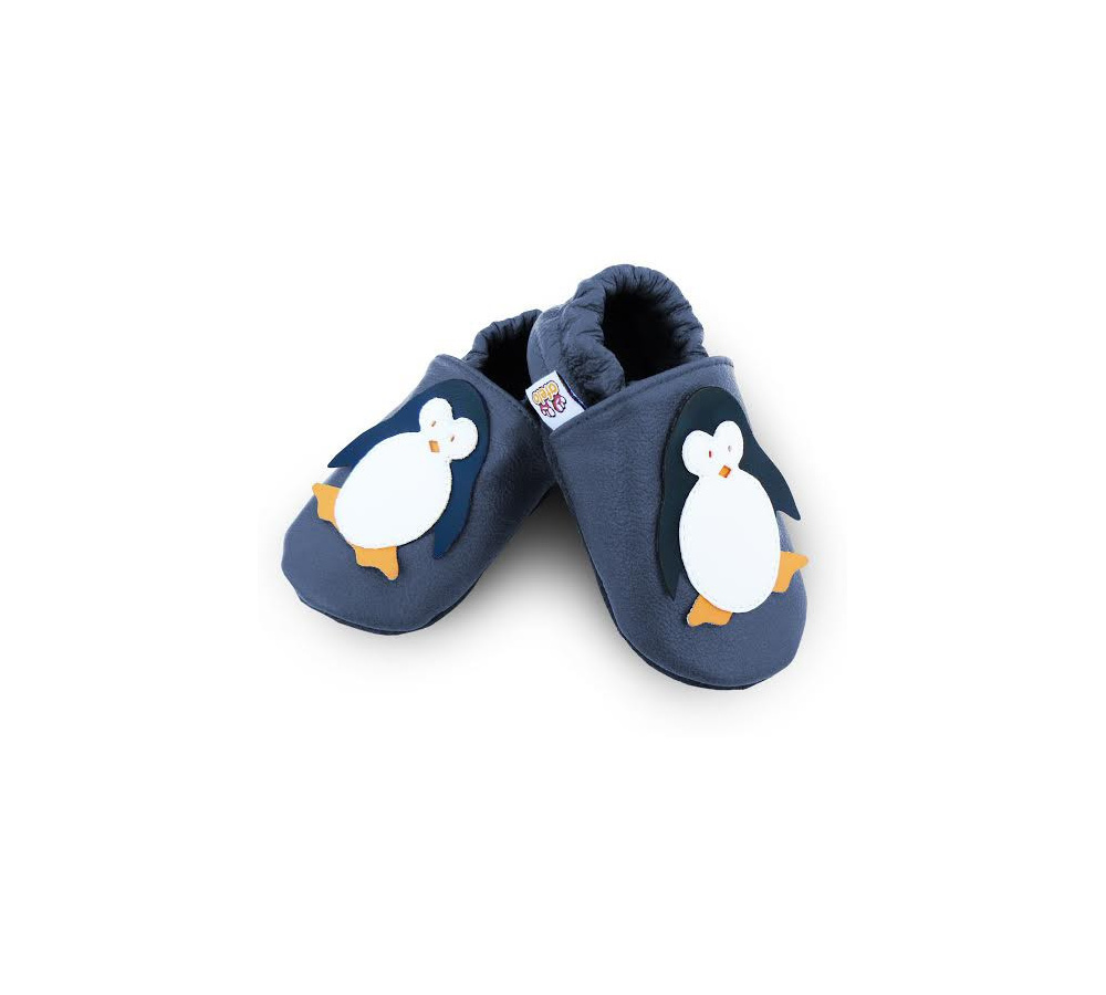 Kožené capačky Afelo - tučniak - tmavomodré