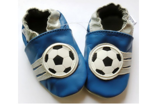 Kožené capačky Capiki - modré- futbal