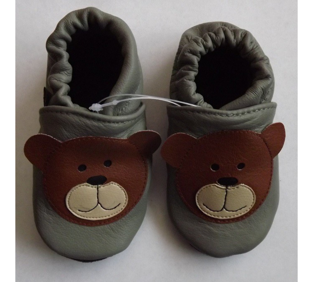 Kožené capačky Afelo - macko - sivé