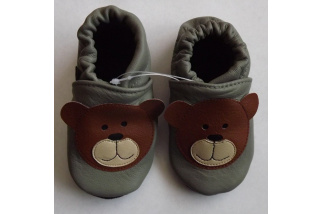 Kožené capačky Afelo - macko - sivé