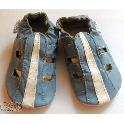 Kožené capačky Capiki - modré sandálky