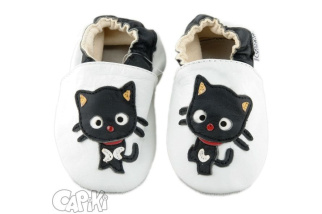 Kožené capačky Capiki - mačička parádnica