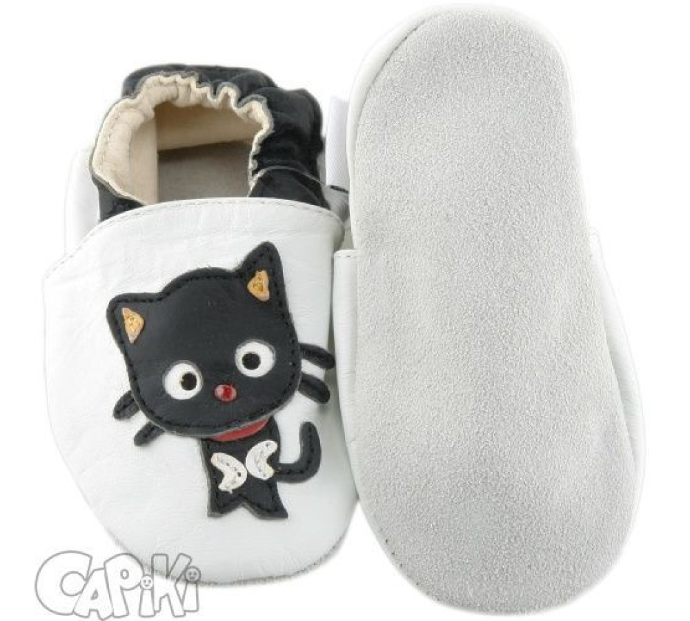 Kožené capačky Capiki - mačička parádnica