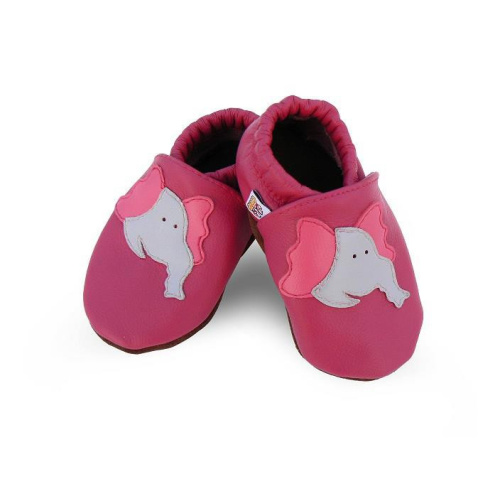 Kožené capačky Afelo - sloník - ružové