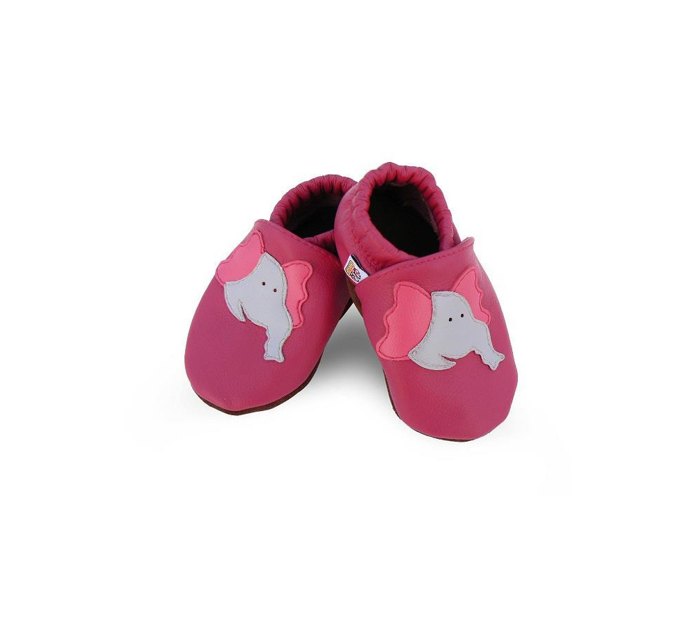Kožené capačky Afelo - sloník - ružové