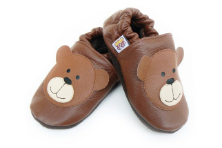 Kožené capačky Afelo - macko - hnedé