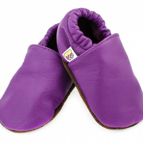 Kožené capačky Afelo - jednofarebné fialové