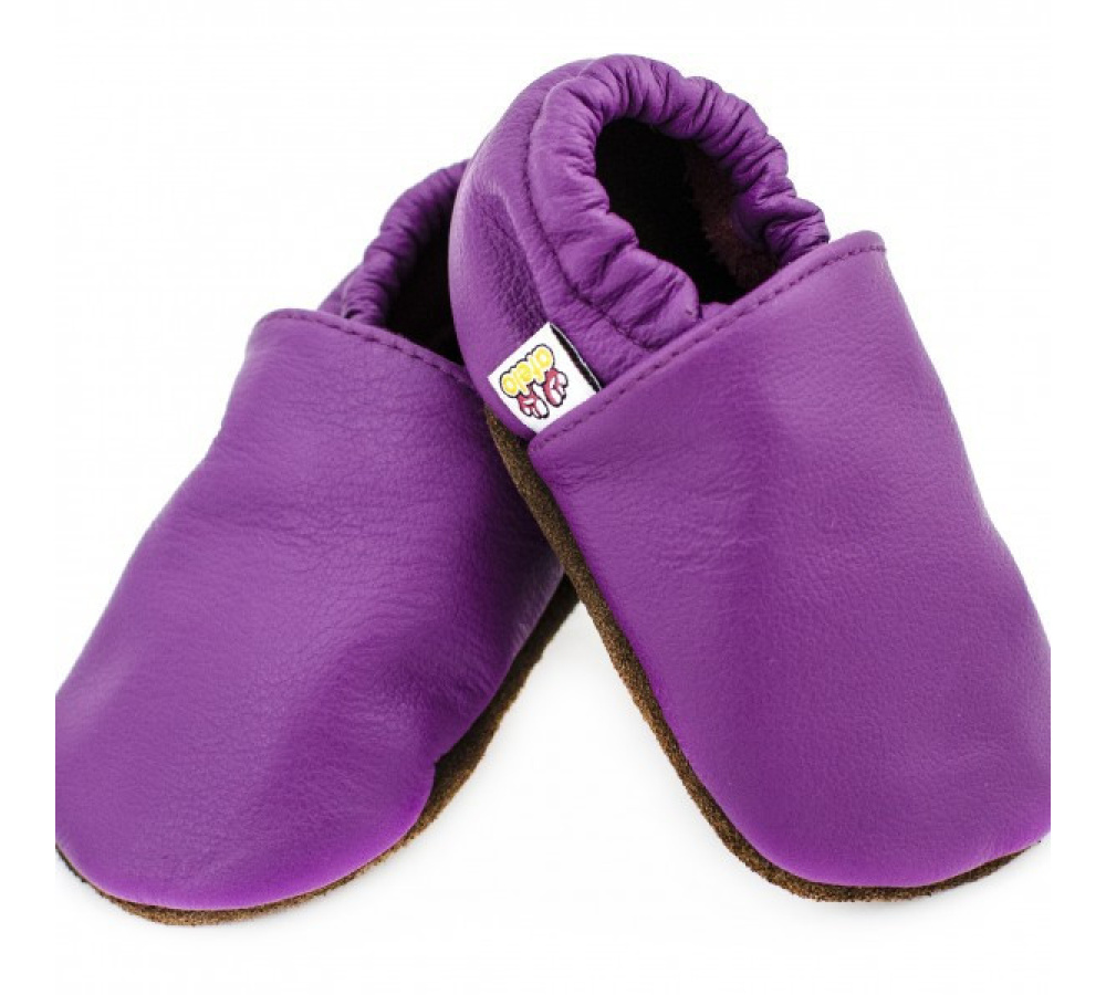 Kožené capačky Afelo - jednofarebné fialové