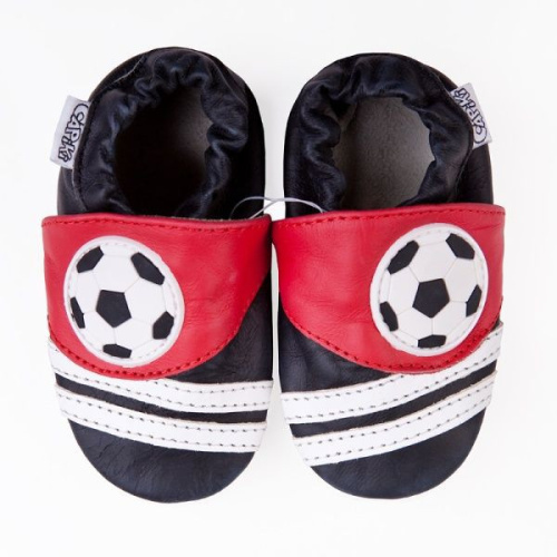 Kožené capačky Capiki - červené - futbal