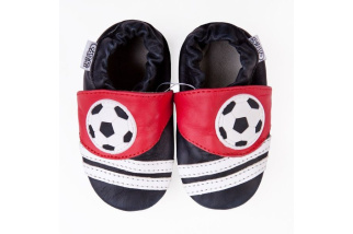 Kožené capačky Capiki - červené - futbal