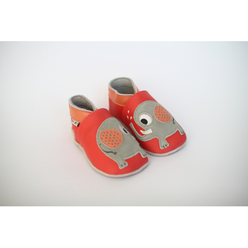 Kožené capačky Lait et Miel - ružové sloníky