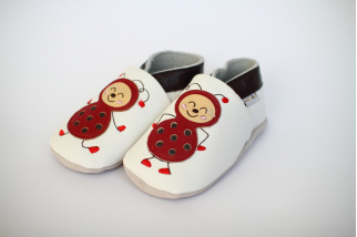 Kožené capačky Lait et Miel - Lienky