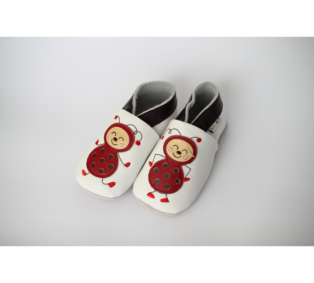 Kožené capačky Lait et Miel - Lienky