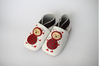 Kožené capačky Lait et Miel - Lienky