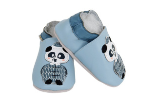 Kožené capačky Lait et Miel - panda