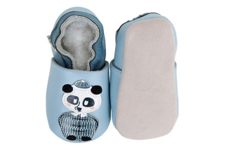 Kožené capačky Lait et Miel - panda