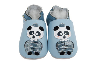 Kožené capačky Lait et Miel - panda