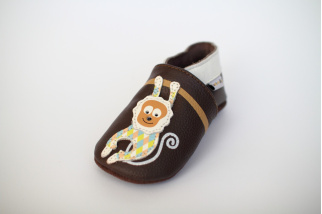 Kožené capačky Lait et Miel - opice