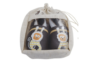 Kožené capačky Lait et Miel - opice